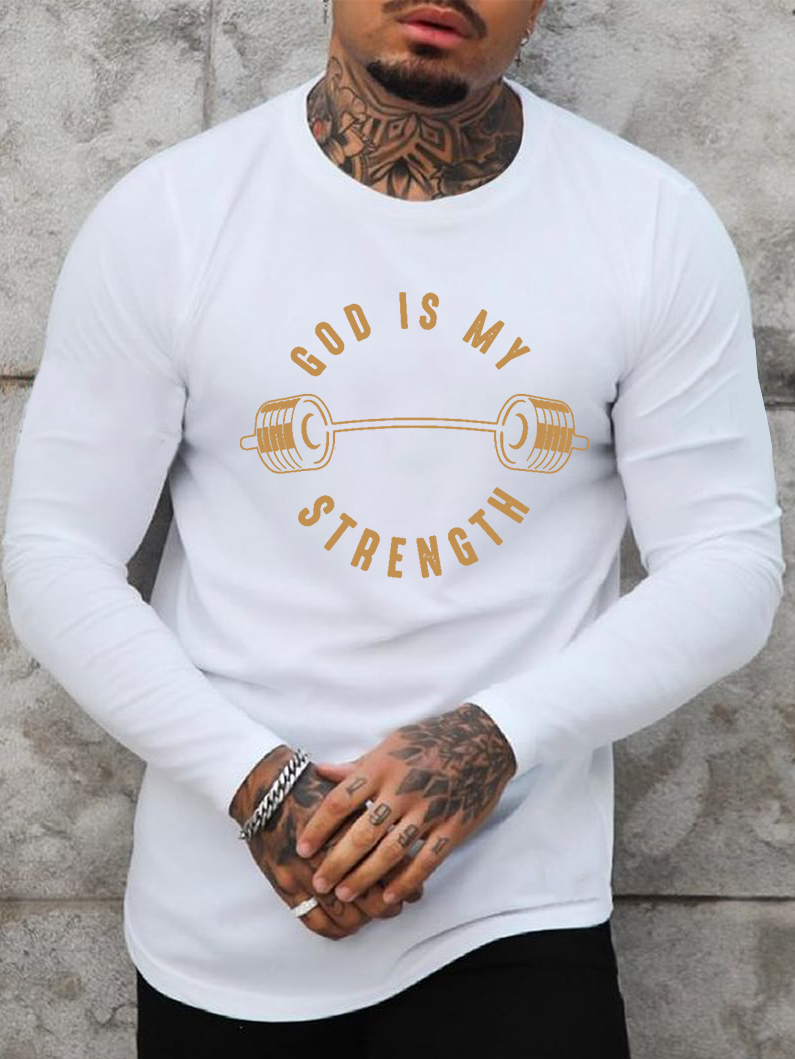 God Is My Strength Cotton Long Sleeve T-Shirt