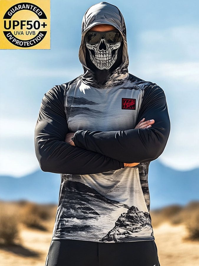 Men's Outdoor Sun Protection Breathable Cool Hooded Sun Protection Long Sleeve Top