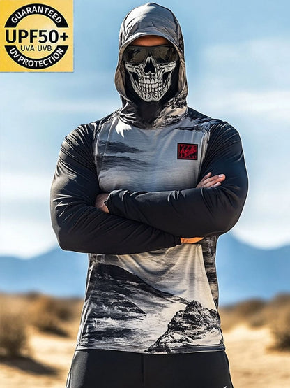 Men's Outdoor Sun Protection Breathable Cool Hooded Sun Protection Long Sleeve Top