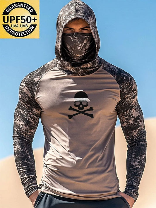 Men's Outdoor Sun Protection Breathable Cool Hooded Sun Protection Long Sleeve Top