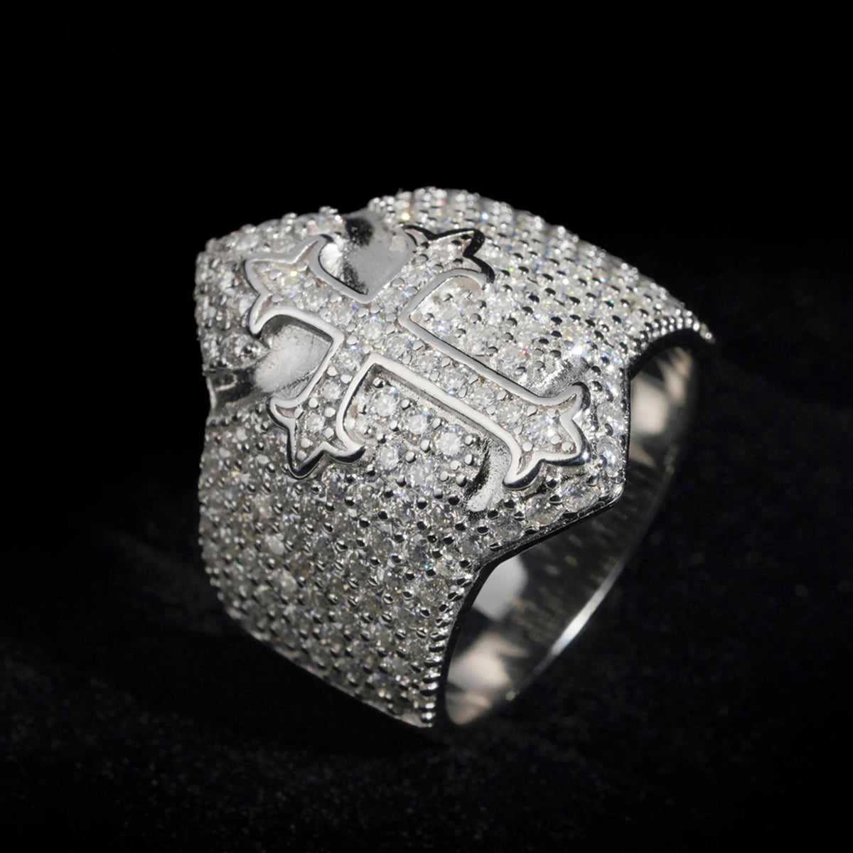 Moissanite Statement Cross Ring