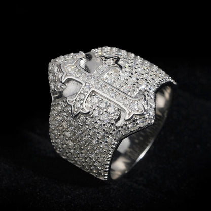 Moissanite Statement Cross Ring