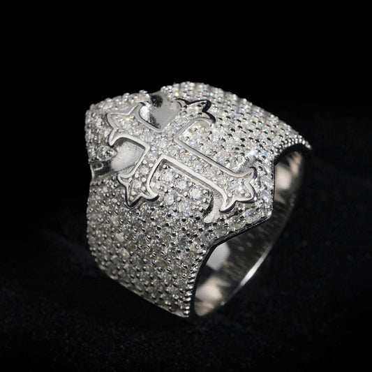 Moissanite Statement Cross Ring