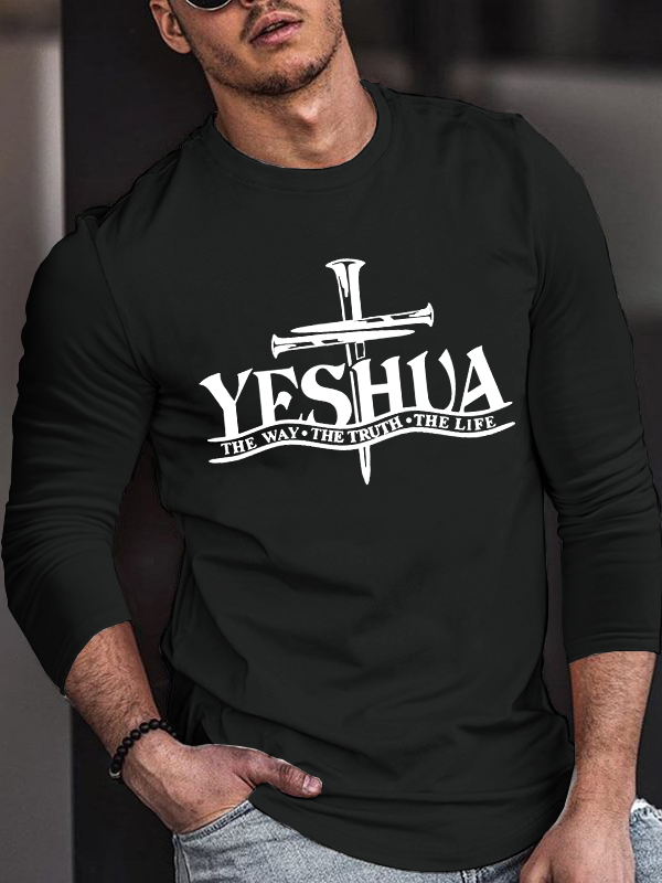 Yeshua The Way The Truth The Life Cotton Long Sleeve T-Shirt