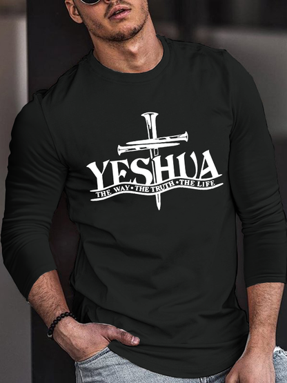 Yeshua The Way The Truth The Life Cotton Long Sleeve T-Shirt