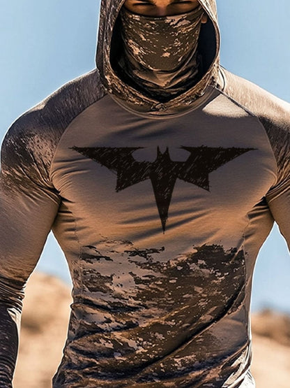 Men's Outdoor Sun Protection Breathable Cool Hooded Sun Protection Long Sleeve Top