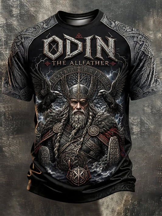Men's Vintage Viking-Print T-Shirt