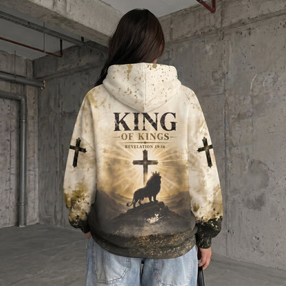 "Jesus Is King" Lion of Judah Unisex Hoodie – Christian Faith Streetwear