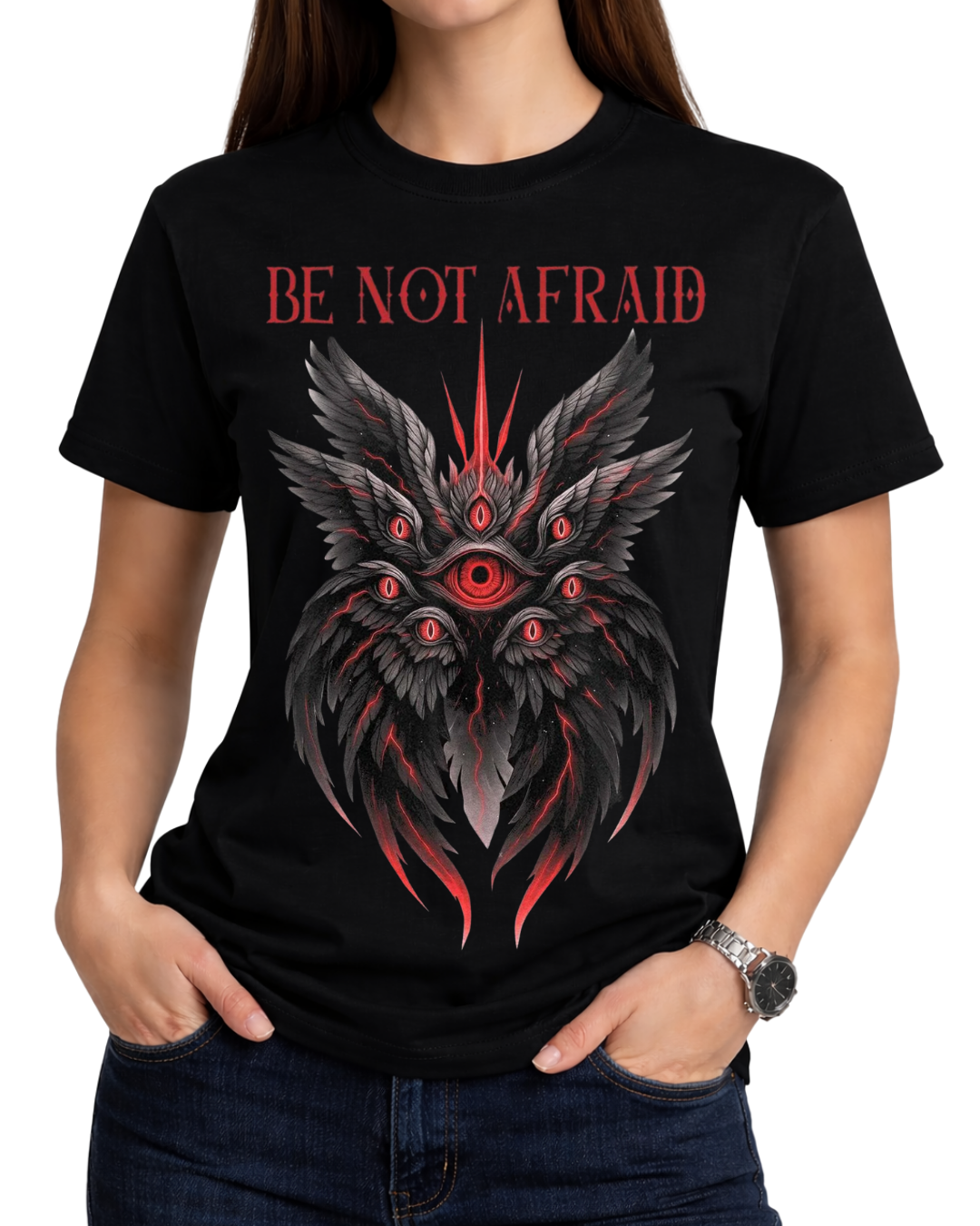 Be Not Afraid Seraphim Angel Vintage Unisex Tee - Christian Faith