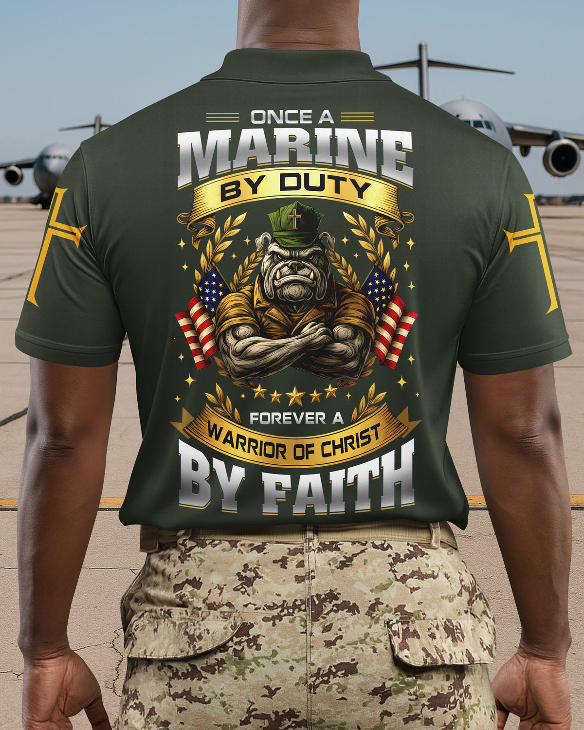 Once A Marine By Duty Forever A Warrior Of Christ By Faith Polo
