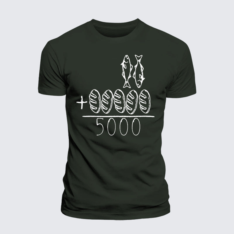 Luxe Mercerized Cotton Tee - 2 Fishes 5 Breads Jesus Feeds The 5000