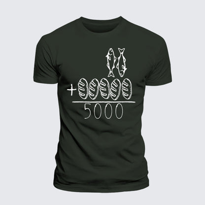 Luxe Mercerized Cotton Tee - 2 Fishes 5 Breads Jesus Feeds The 5000
