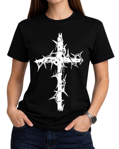 Cross Print Drop Shoulder Tee – Christian Streetwear Pullover