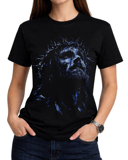 Jesus Christ Crown of Thorns Christian Faith Graphic T-Shirt