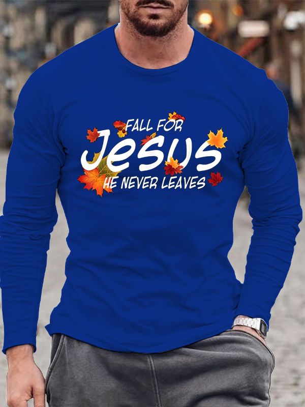 Fall For Jesus Halloween Cotton Long Sleeve T-Shirt