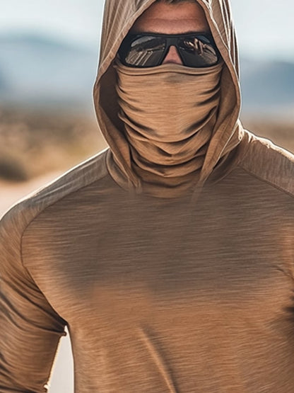 Men's Outdoor Sun Protection Breathable Cool Hooded Sun Protection Long Sleeve Top