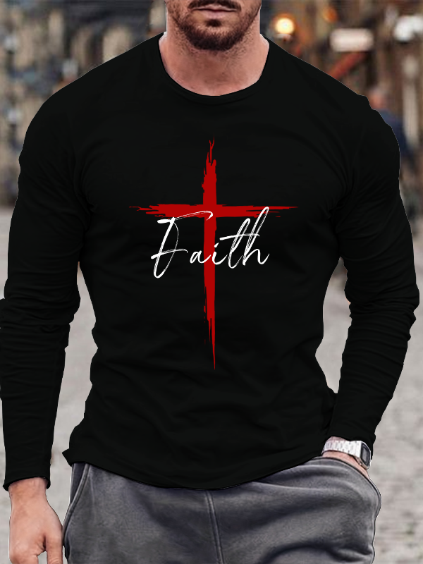 Red Cross Faith Men's Long Sleeve