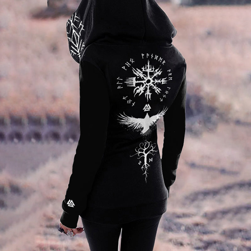 Tribal Bird Viking Ethnic Graphics Hoodie