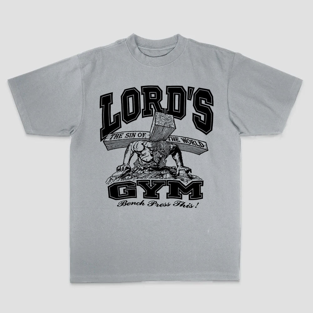 Lord's Gym The Sin Of The World Bench Press This! Printed Men's T-shirt