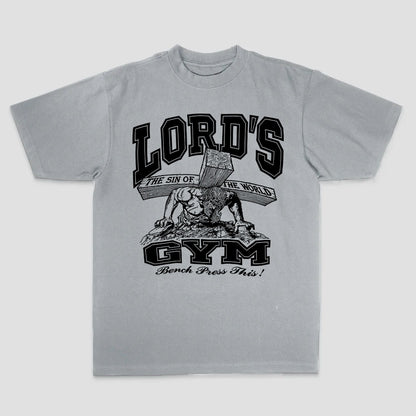 Lord's Gym The Sin Of The World Bench Press This! Printed Men's T-shirt