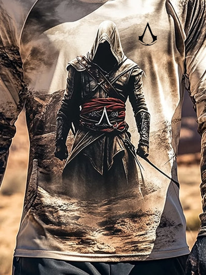Men's Outdoor Sun Protection Breathable Cool Mask Hooded Sun Protection Long-Sleeved Top