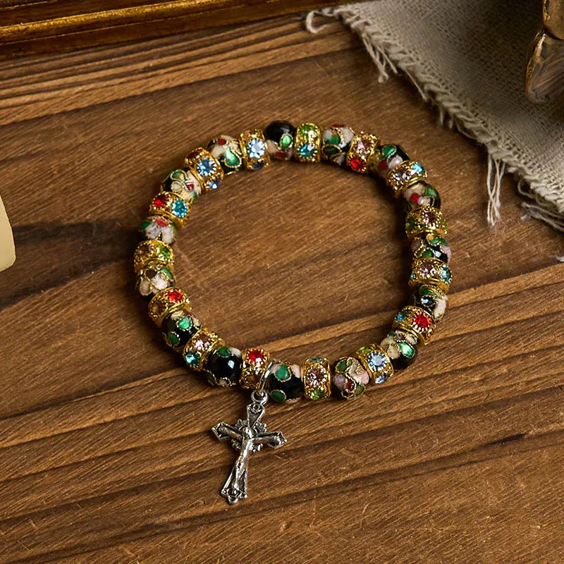 Handcrafted Cloisonné Beads Timeless Faith Bracelet A Testament of Christ's Presence