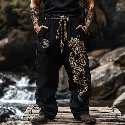 Men's Viking Totem Nordic Dragon Runes Knot Pants