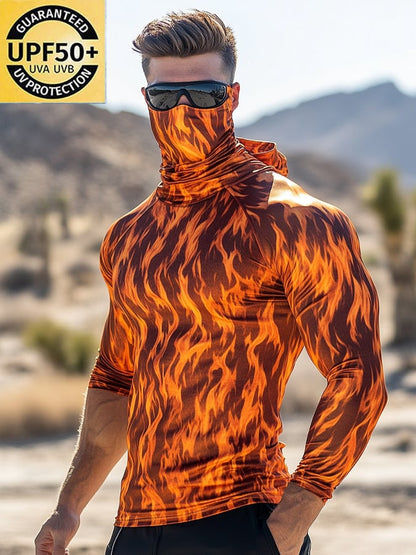 Men's Outdoor Sun Protection Breathable Cool Hooded Sun Protection Long Sleeve Top
