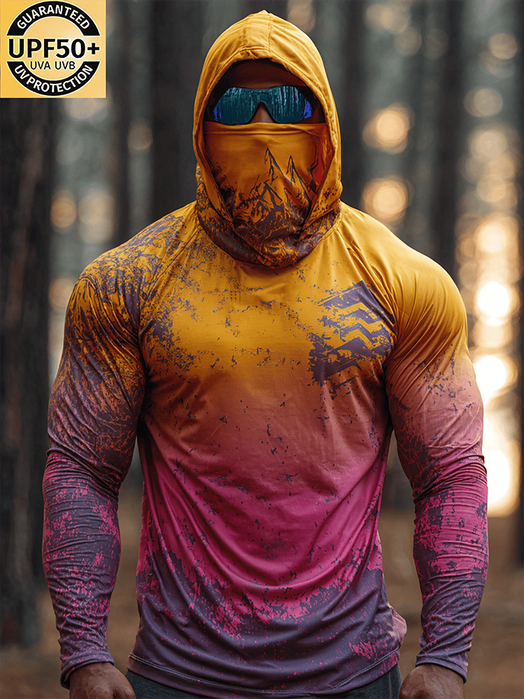 Vibrant Gradient Camo Climbing Sun Protection Shirt
