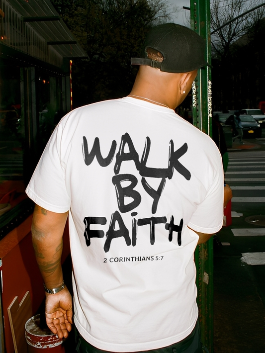 Walk By Faith Printed Men's T-shirt