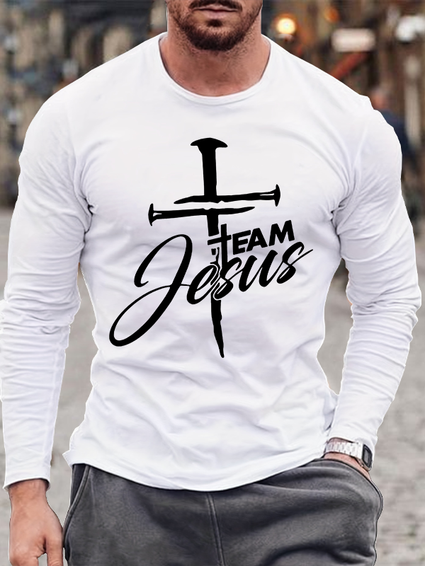 Jesus Team Cross  Long Sleeve T-Shirt