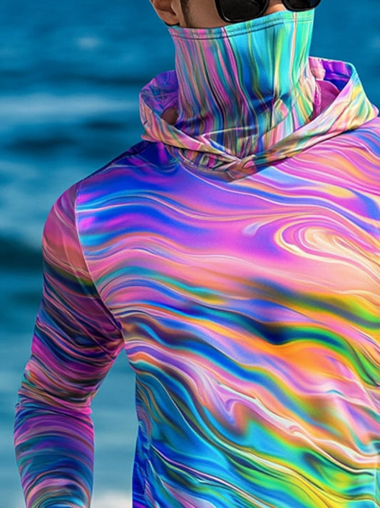 Men's Outdoor Sun Protection Breathable Cool Hooded Sun Protection Long Sleeve Top