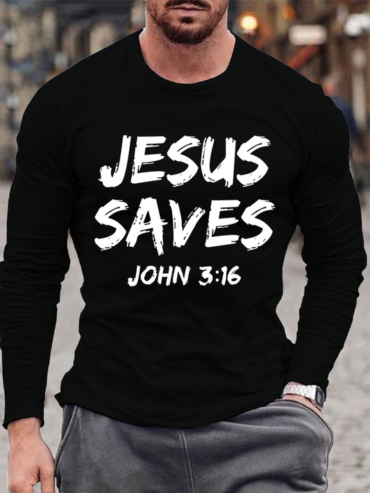 Jesus Saves John 3:16 Long Sleeve T-Shirt