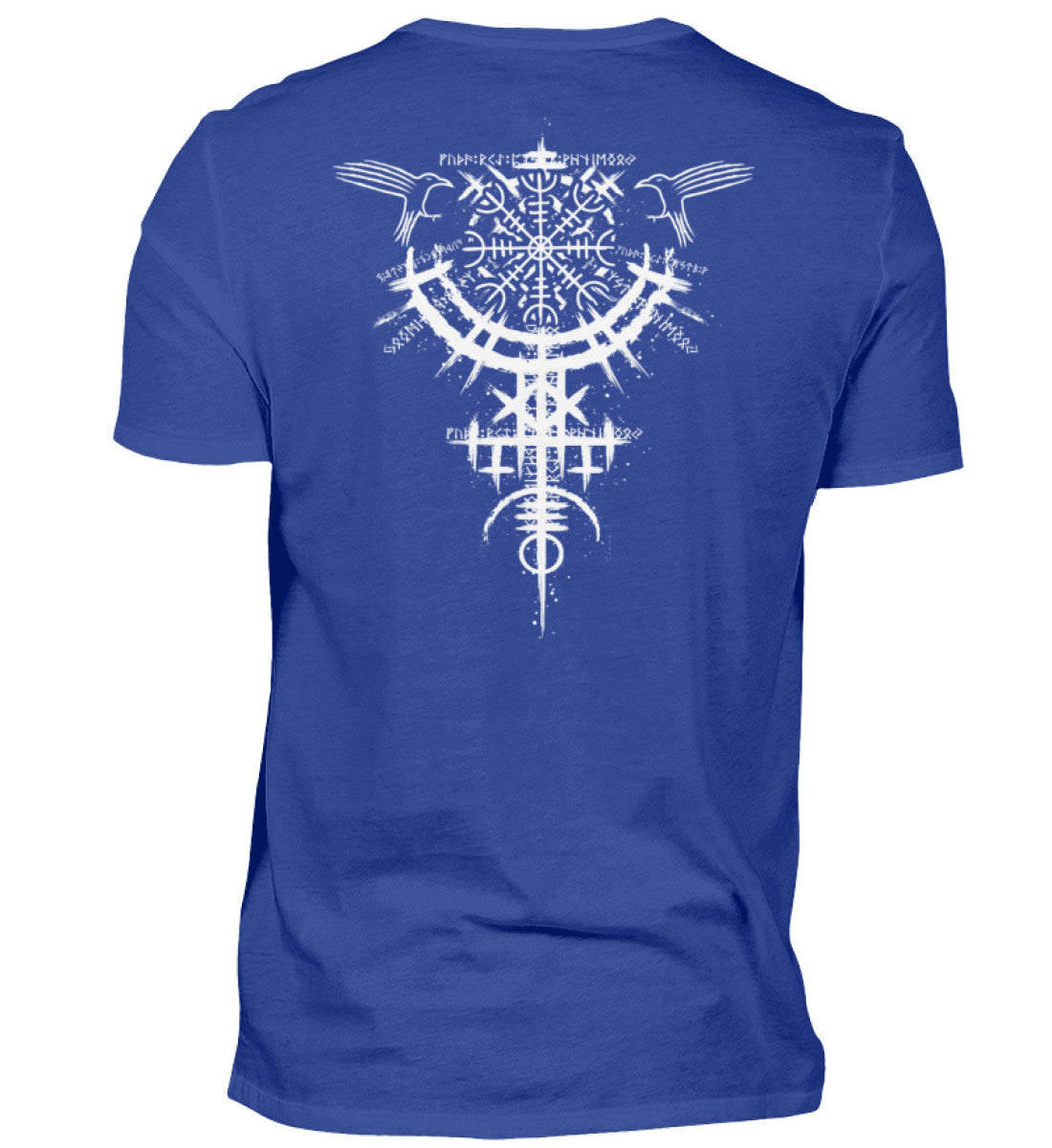 Viking Premium T-Shirt - Rune Circle, Helm of Awe & Raven Design