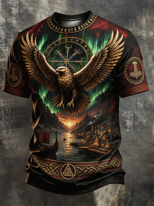 Men's Vintage Viking-Print T-Shirt
