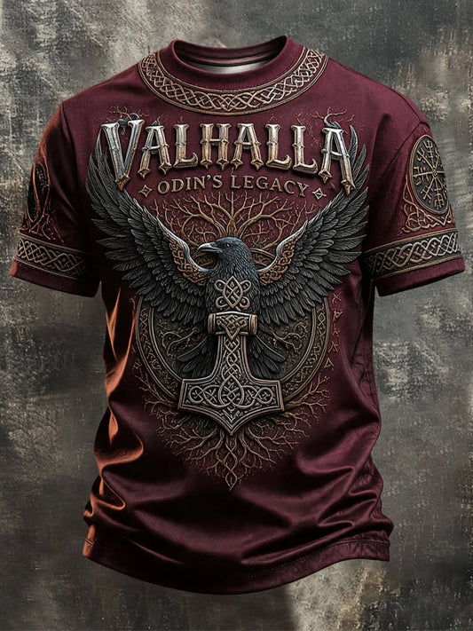 Men's Vintage Viking-Print T-Shirt