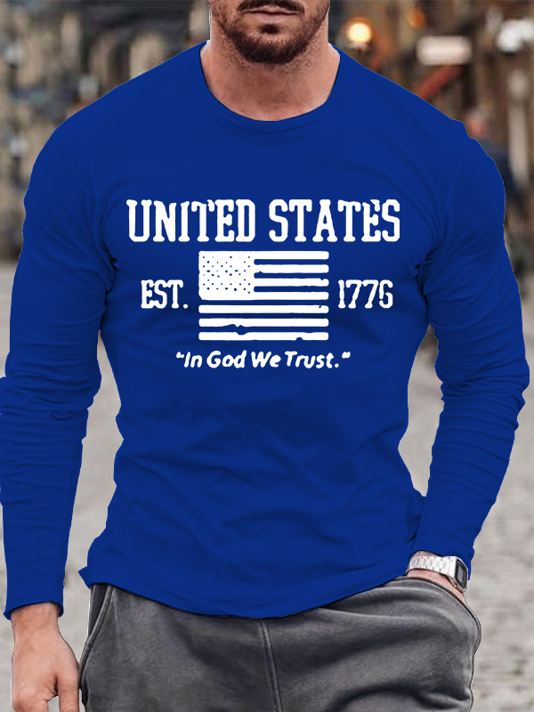 We Trust In God Christian Cotton Long Sleeve T-Shirt