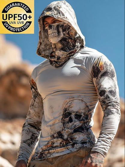 Men's Outdoor Sun Protection Breathable Cool Hooded Sun Protection Long Sleeve Top