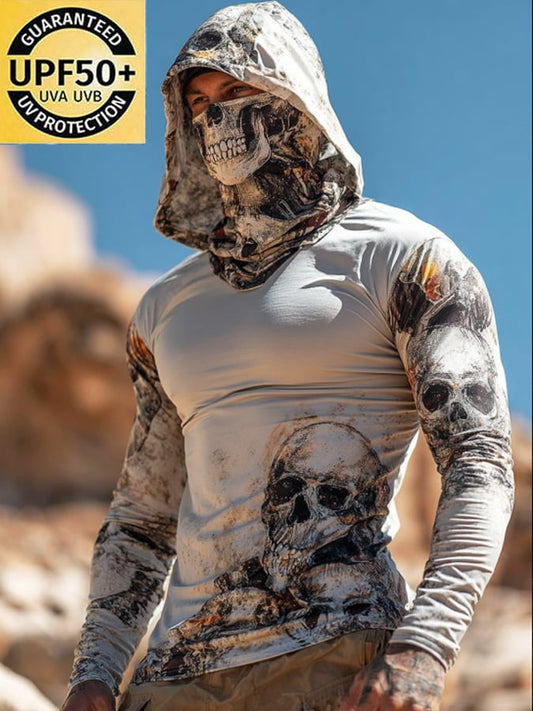 Men's Outdoor Sun Protection Breathable Cool Hooded Sun Protection Long Sleeve Top