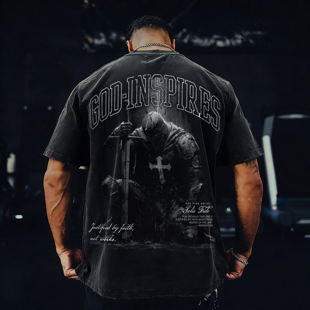 God Inspires Printed Men's Washed Tee