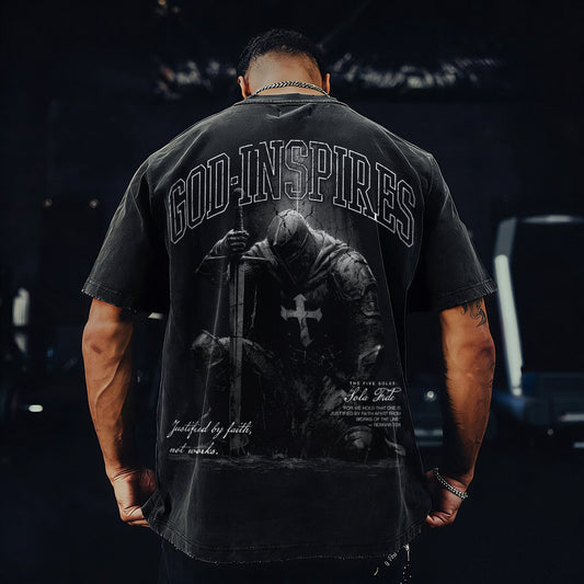 God Inspires Printed Men's Washed Tee