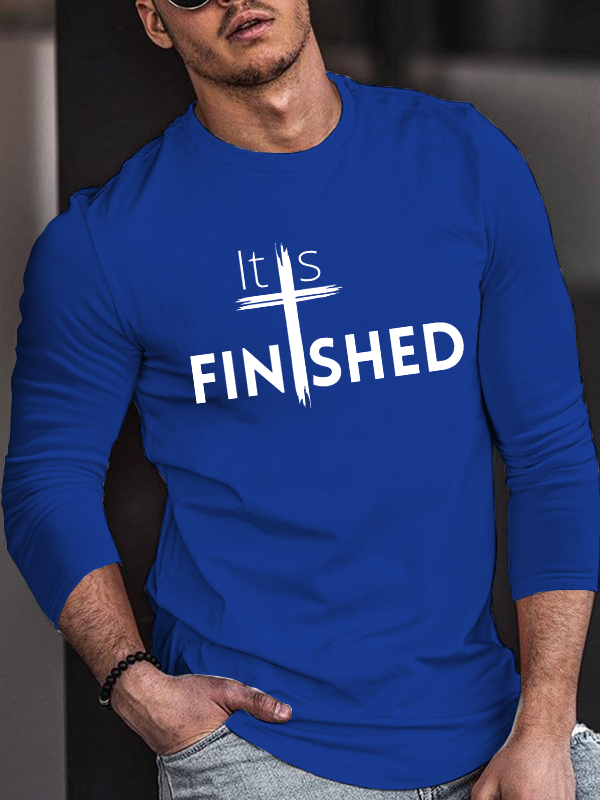 It's Finished Jesus God Christian Cotton Long Sleeve T-Shirt