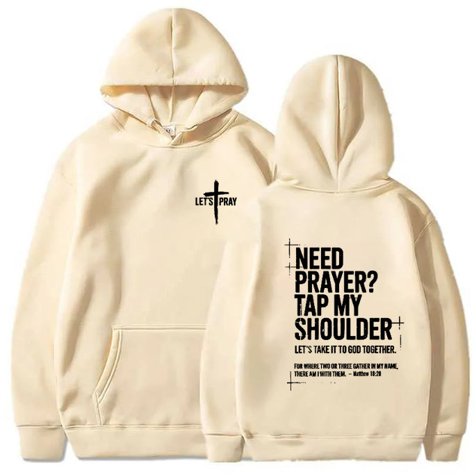Tap My Shoulder Let’s Pray Christian Hoodie.
