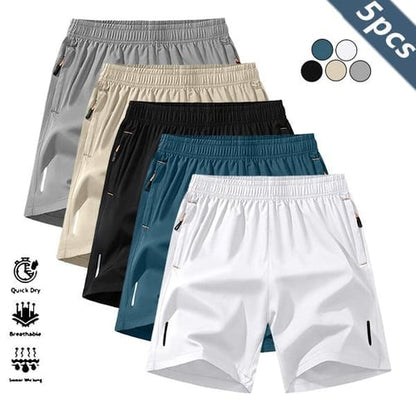 Men's  5-Pack Quick-Dry Shorts – Lightweight Breathable Athletic & Casual Shorts