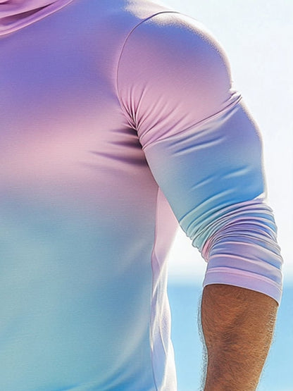 Men's Outdoor Sun Protection Breathable Cool Mask Hooded Sun Protection Long-Sleeved Top