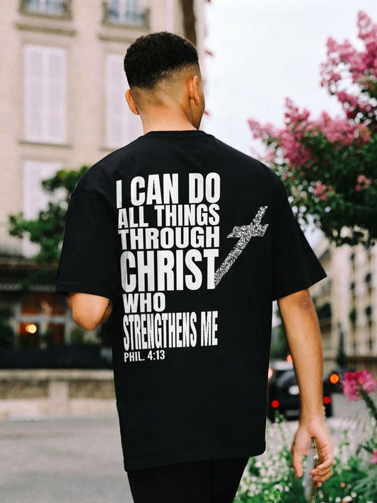 I can do all things through christ who strengthens me Phil. 4:13 Printed Men's T-shirt