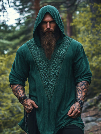 Men's Print Celtic Rune Inspired Art Pattern Hoodie