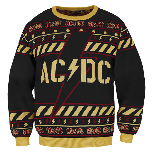 Unisex Rock Band Print Crew Neck Ugly Christmas Sweatshirt