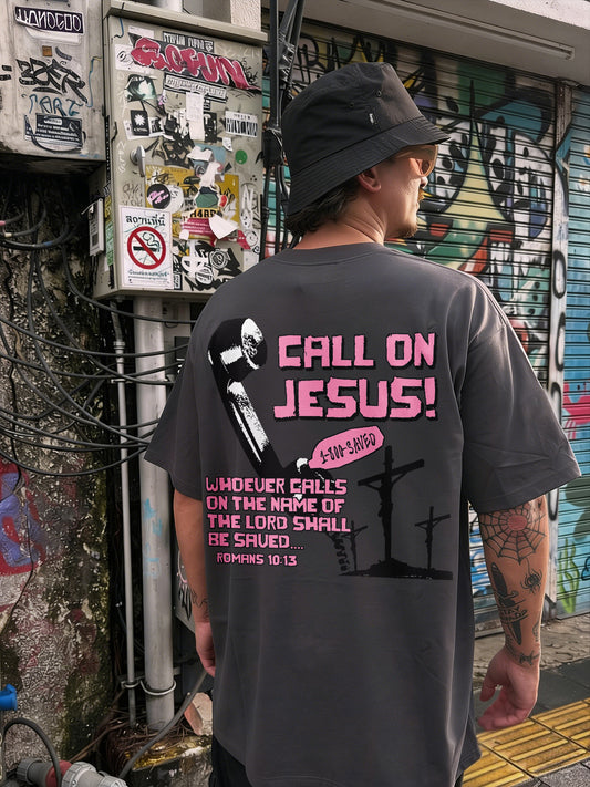 Call On Jesus! 1-800-Saved Whoever Calls On The Name Of The Lord Shall Be Saved.... Romans 10:13 Printed Men's T-shirt