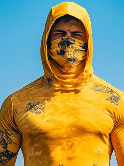 Men's Outdoor Sun Protection Breathable Cool Hooded Sun Protection Long-Sleeved Top